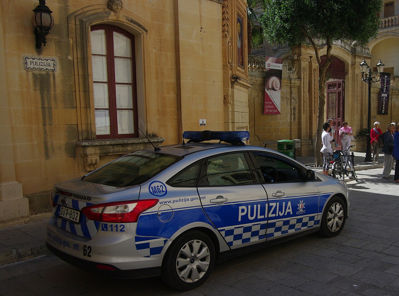 Malta Police patrol car parked on a street