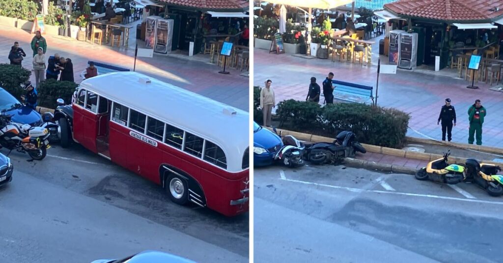 Vintage Bus Collision on Sliema Promenade Following Driver's Medical Emergency