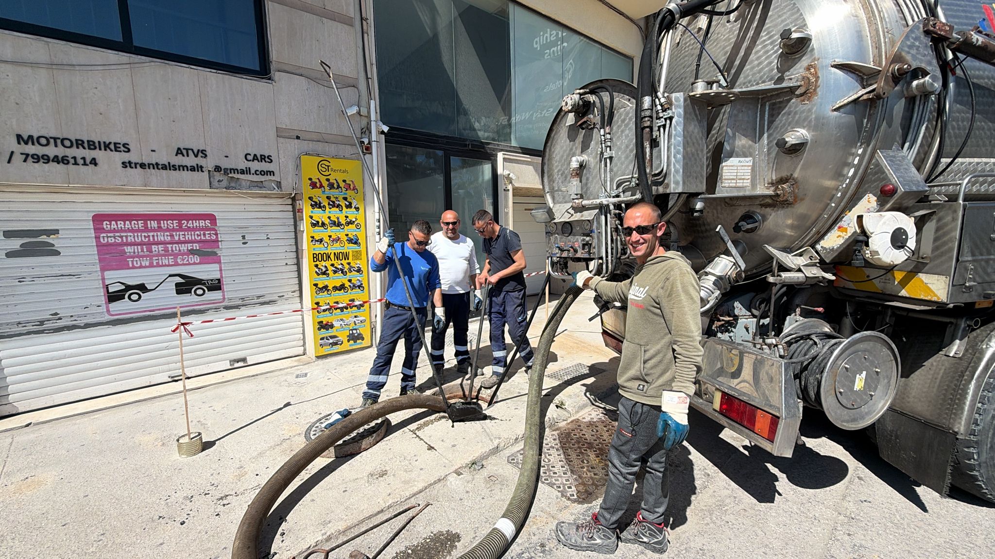 Construction Debris Clogs Sliema Sewerage System