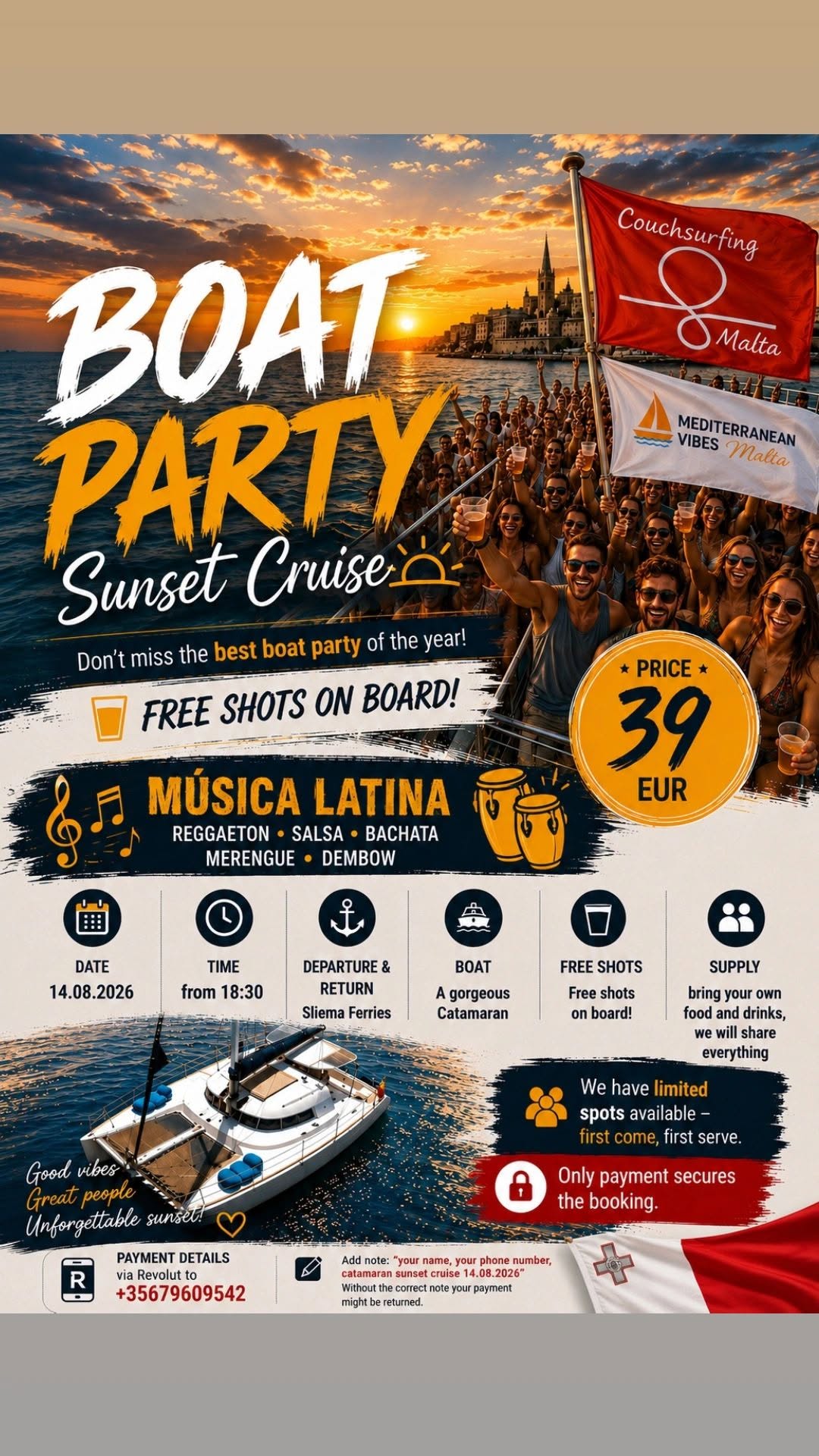 Boat Party 14/08/2026