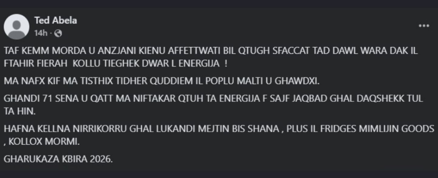 Gozo power outage leaves residents without electricity for 26 hours