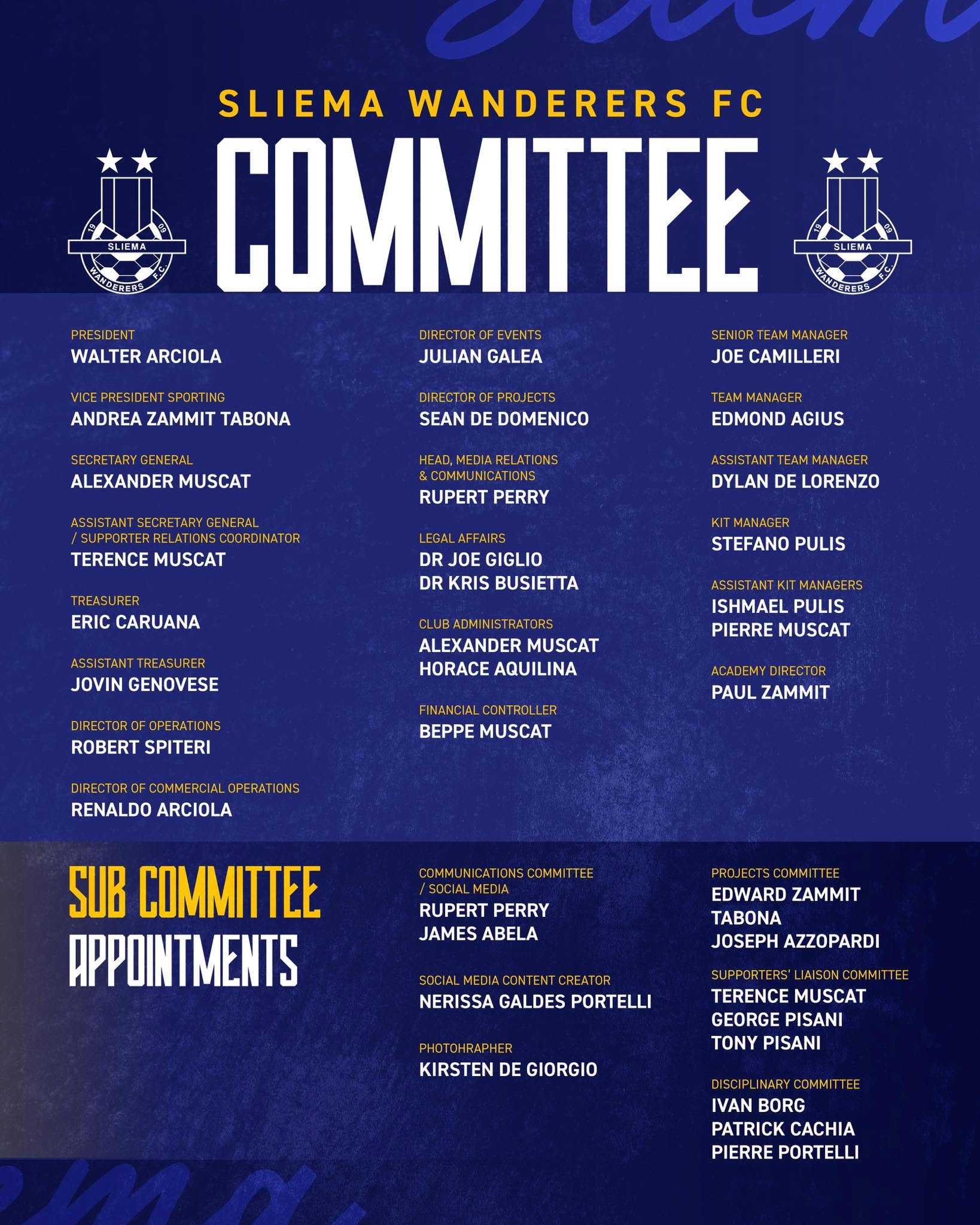 Walter Arciola appointed President of Sliema Wanderers FC in Malta